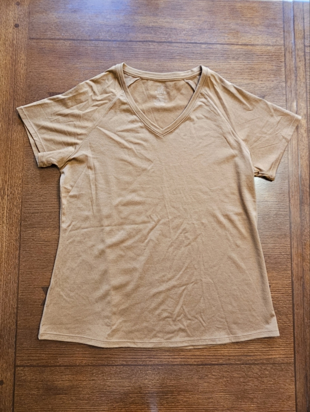 Woolx Brown Short Sleeve V-Neck Tee XL